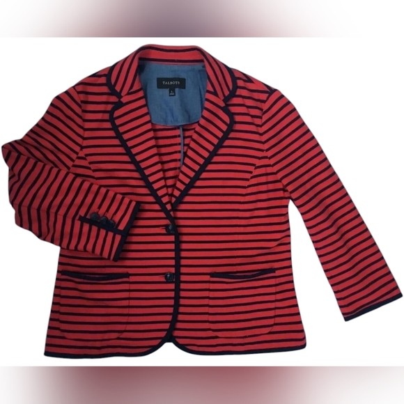 Talbot Red Striped Nautical Jacket / Blazer Size XL - Picture 1 of 6